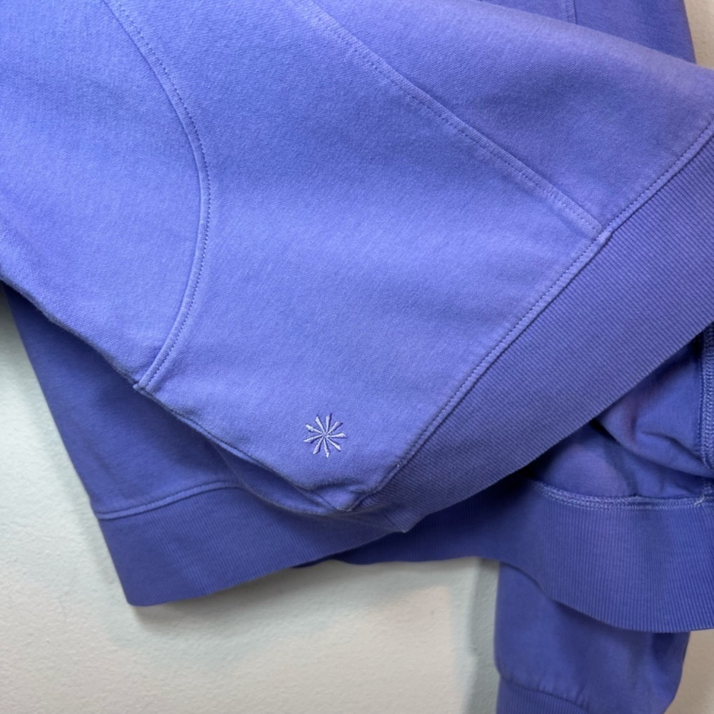 Athleta Sundown Crewneck Sweatshirt Dark Adonis Blue Pullover Distressed  Medium - Picture 10 of 13